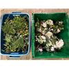 Image 2 : Group of 3 bins of artificial flowers, ferns, etc...