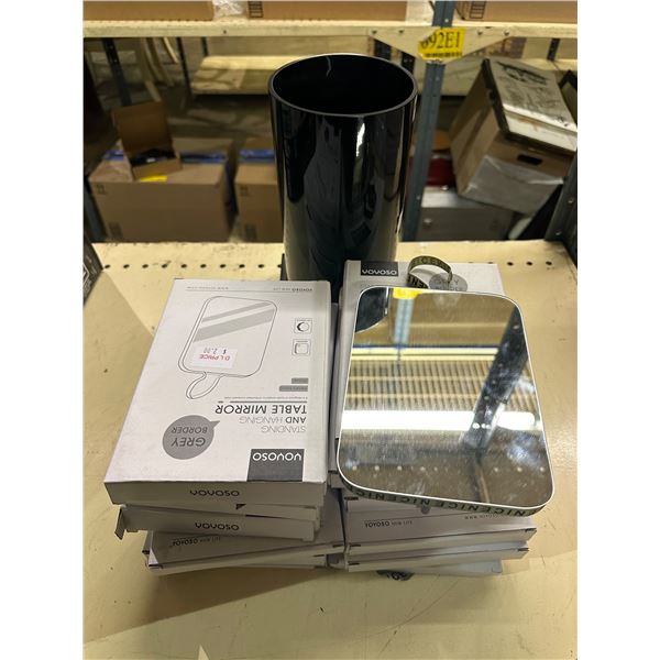 Group of approx 11 standing & hanging tv table mirrors