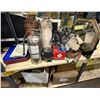Image 1 : Group of misc items including - string lights, vintage fire extinguisher, cafeteria trays, mirror, d