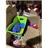 Image 5 : Pallet of misc items including - gloves, umbrella, coin wrappers, holiday decorations, clock, misc h