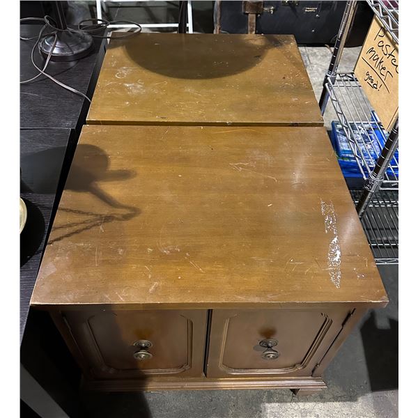 2 wood 2 door side tables