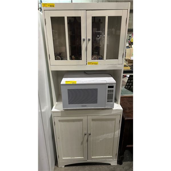 White 4 door cabinet (approx. 29in L x 12in D x 70in H)