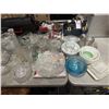 Image 3 : Table top of assorted glassware including - bowls, trays, vase, lids, etc... (approx 25 pieces)