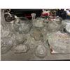 Image 4 : Table top of assorted glassware including - bowls, trays, vase, lids, etc... (approx 25 pieces)