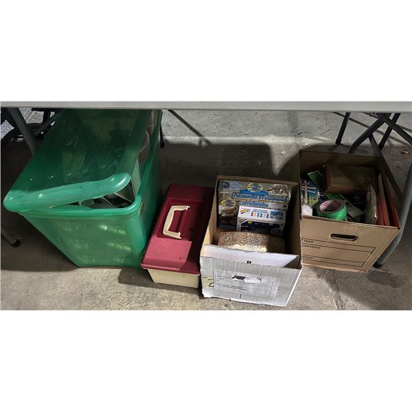 Group of misc items including - sewing material, oil pastels, painting material, baking material, et