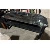 Image 1 : Black glass TV stand (approx. 41in L x 18in D 19in H)