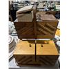 Image 1 : Group of 2 Vintage Folding Cantilever Wooden Teak Sewing Box & sewing box