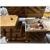 Image 2 : Group of 2 Vintage Folding Cantilever Wooden Teak Sewing Box & sewing box