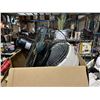 Image 4 : Pallet lot of misc items including - desktop fans, suitcases, light, clothing, etc...