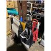 Image 1 : Group of 3 shopping bag cars, camping chairs, stool, TV dinner stands, canes, etc...