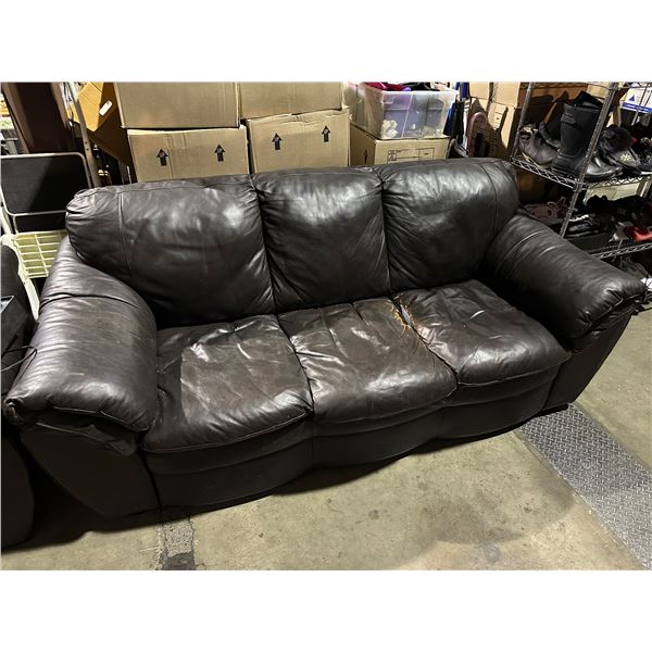 Leather sofa (approx. 7ft L)