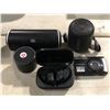 Image 1 : Group of assorted portable Bluetooth speakers / bluetooth earphones & Nikon Coolpix camera