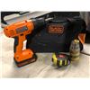 Image 1 : Black & Decker - cordless drill/driver - model LD120 & assorted tool accessories in bag