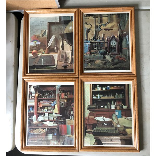 Group of 4 assorted framed portraits