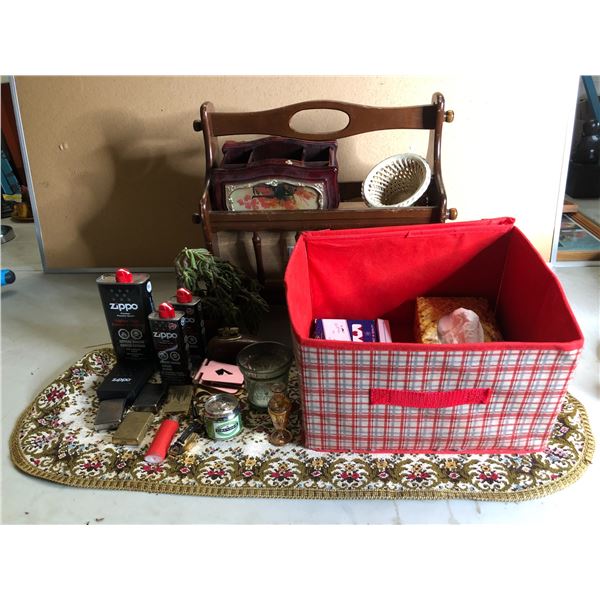 Group of assorted items - includes lighters / Zippo lighter fluid / Nicoderm etc