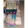 Image 3 : Group of assorted medical related items - includes half masks / foot pads / Covid 19 testing kits / 