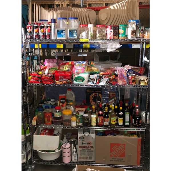rack full of assorted Chinese food & spices