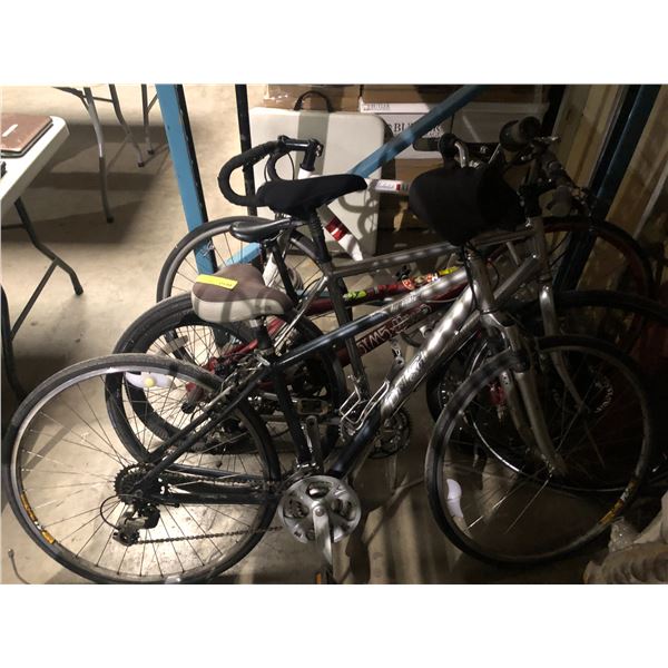 Group of 4 assorted bicycles
