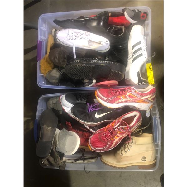 2 Boxes of assorted men's & women shoes