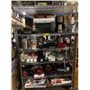 Image 1 : Rack contents full of kitchenware include - Keurig coffee machine, Melitta coffee machine, microwave