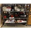 Image 5 : Rack contents full of kitchenware include - Keurig coffee machine, Melitta coffee machine, microwave
