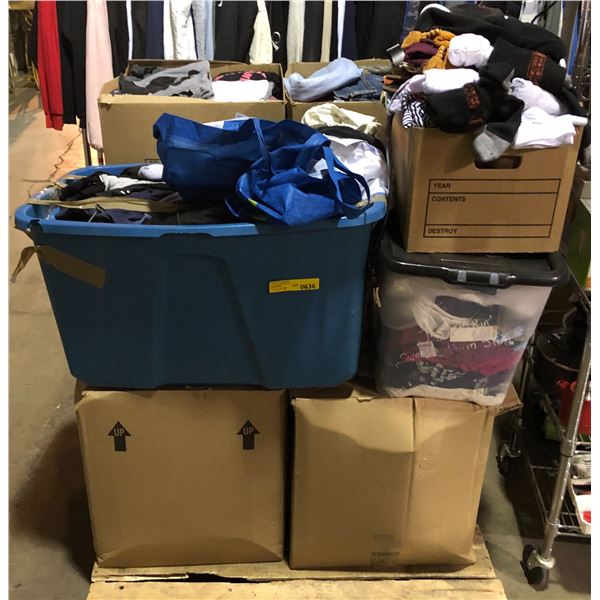 Pallet of assorted clothing from bailiff seized locker