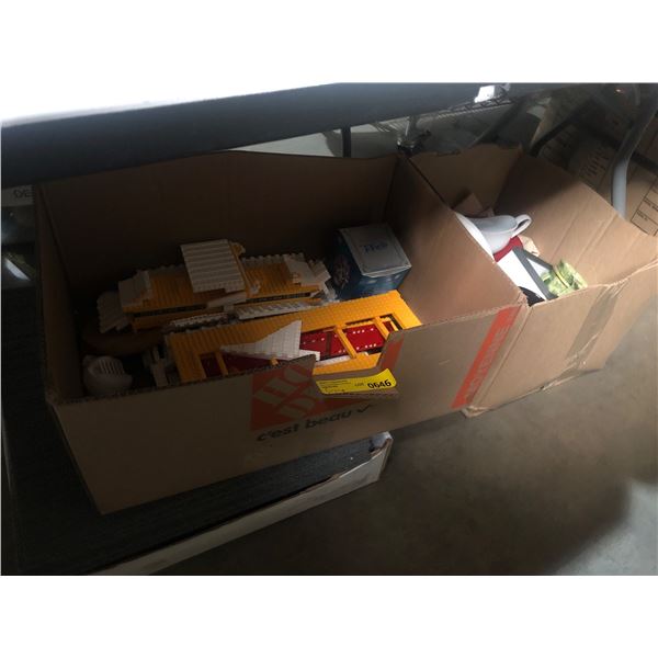 Group of misc items including - lego, coffee cups, carpet pieces, serving trays, etc...