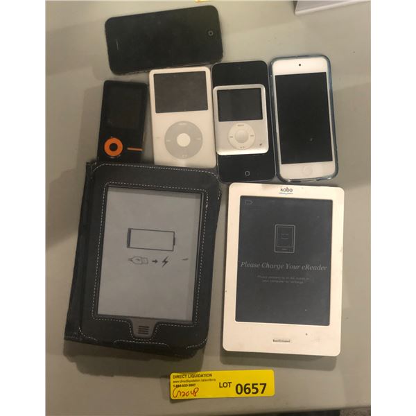 Group of misc electronics including - iPhone, iPods, Kobo, Kindle, etc...