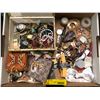 Image 1 : Group of misc items including - Jewelry case, Jewelry, Jewelry box, wallet, pennies,  bracelet, neck