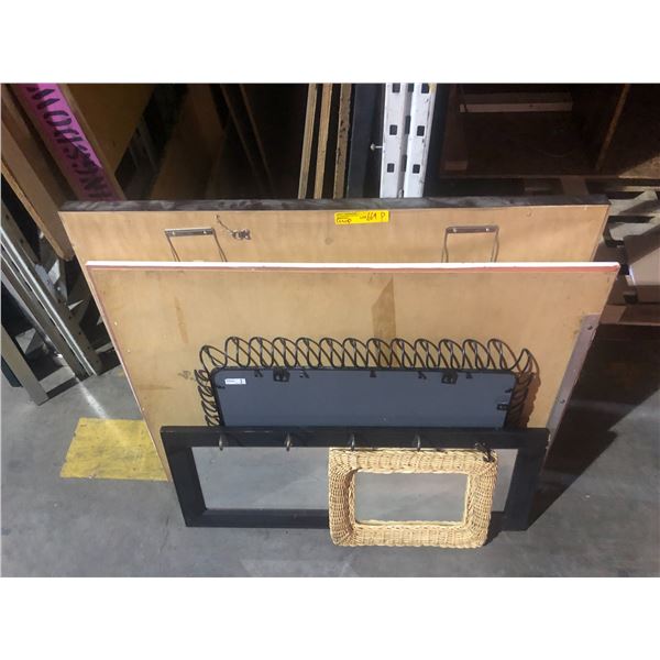 Group of misc including - coat hanger mirror, & approx various sized mirrors