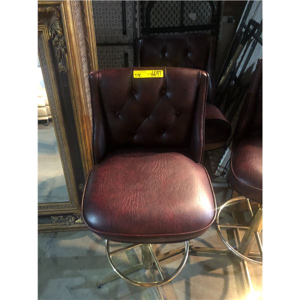 Group of 3 leather-style bar stools