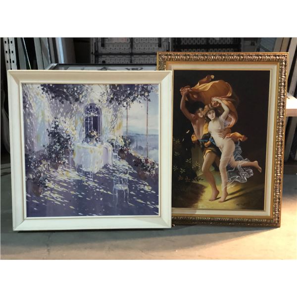 Large lot of assorted framed portraits & mirror - approx 9 pcs assorted sizes