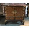 Image 1 : Antique Chinese console cabinet w/ butterfly hinges (approx 27" x W x 16" L x 23" H)