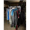 Image 3 : Rack full of assorted clothing - includes hoodies/ winter jackets/ leather jackets (approx. 45pcs) r