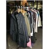 Image 2 : Rack full of assorted clothing - includes winter jackets/ suits/ coats/ leather jacket (approx. 25 p