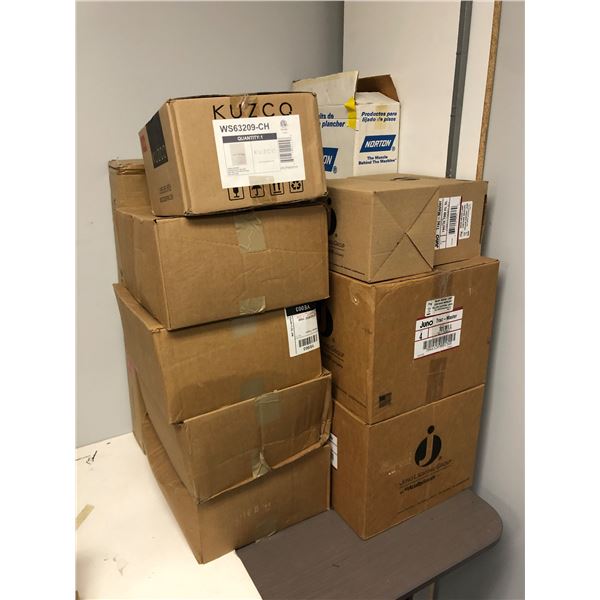 Group of assorted lighting - includes Kuzco chrome lamp / Juno lamps etc