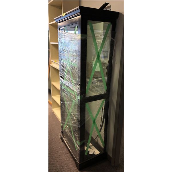 Glass display cabinet (approx 30" x 18" x 79 1/2" H)