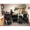 Image 1 : Large group of assorted misc items - includes cabinets / shelves / office chairs / carpets etc