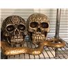 Image 2 : Group of assorted items - includes box of jewelry / 2 Halloween human skulls etc