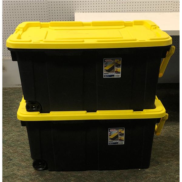 Group of 2 Sterilite 40 Gal. storage bins (approx 36 1/2" L x 21 3/8" W x 18" H)