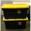 Image 1 : Group of 2 Sterilite 40 Gal. storage bins (approx 36 1/2" L x 21 3/8" W x 18" H)