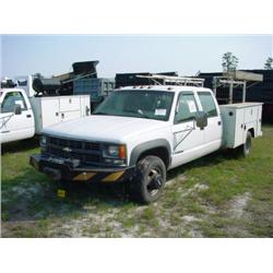 1998 CHEVROLET 3500 4X4 CREW CAB SERVICE TRUCK