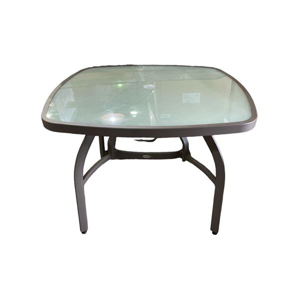 Pisa 40" Square Dining table w/alum top w/umbrella holder