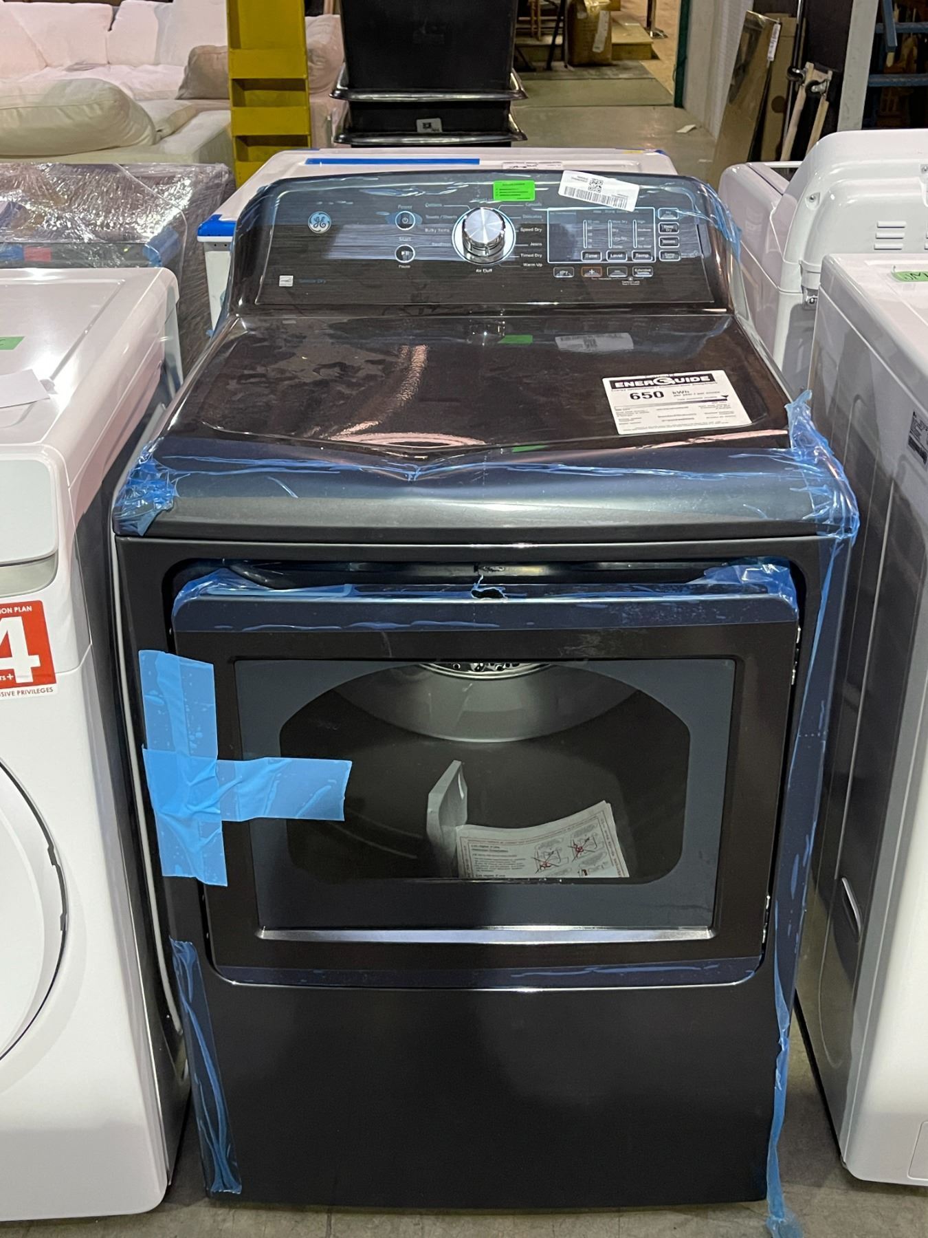 New GE Appliances 7.4 cu.ft. Top Load Electric Dryer with SaniFresh