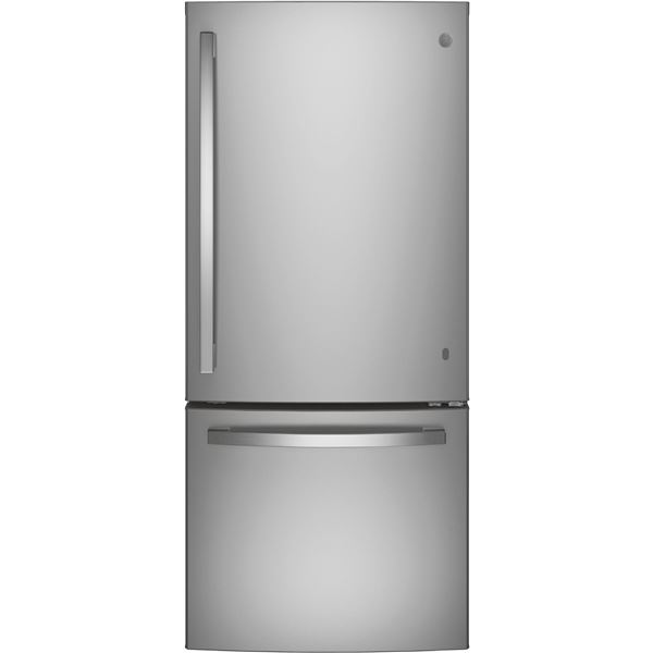 New GE Appliances ENERGY STAR 21.0 Cu. Ft. Bottom-Freezer Refrigerator GDE21DSKNKSS (retail $2,199)
