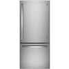 Image 1 : New GE Appliances 20.9 Cu. Ft. Bottom Mount Refrigerator Fingerprint Resistant Stainless Steel GDE21