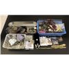 Image 1 : Group of assorted jewelry - includes necklaces / trident pin lapel / chain necklaces / rings etc
