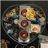 Image 3 : Group of assorted rings & jewelry - also includes officer badge & patches