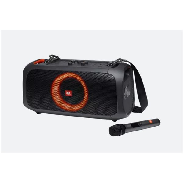 New JBL by Harman Partybox On-The-Go Powerful Base Boost Bluetooth Speaker w/ JBL wireless mic (reta