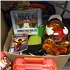Image 2 : Large group of assorted toys & misc - includes Beyblade stadium / Spiderman stuffed doll / tumbling